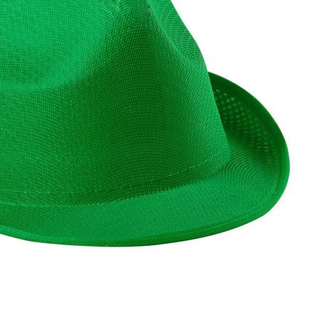 Party carnaval trilby hat - green - polyester - for adults