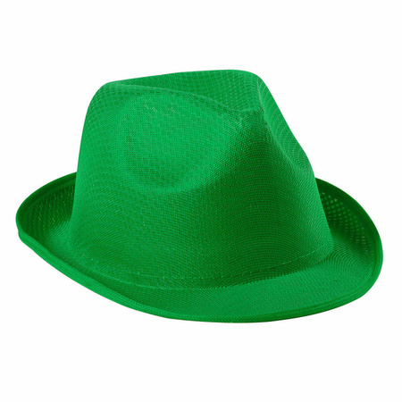 Party carnaval trilby hat - green - polyester - for adults