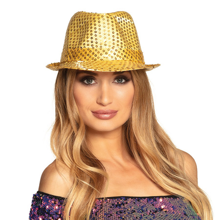 Carnaval glitter hat with gold sequins