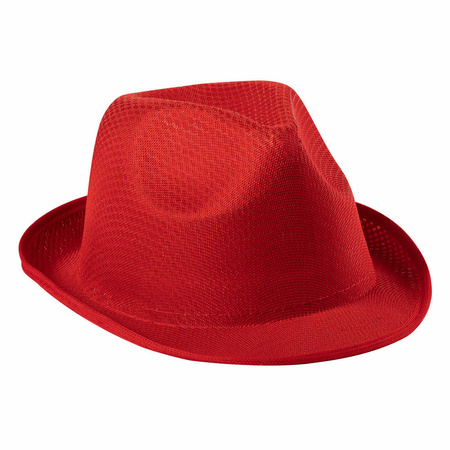 Party carnaval trilby hat - red - polyester - for adults
