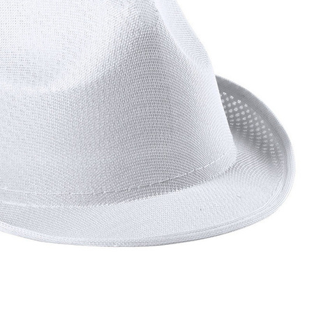 Party carnaval trilby hat - white - polyester - for adults