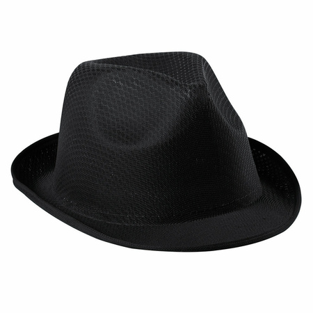Party carnaval trilby hat - black - polyester - for adults