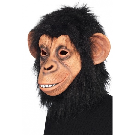 Verkleed masker latex zwarte aap