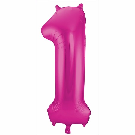 Foil number balloons birthday 21 years 85 cm in pink