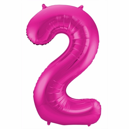Foil number balloons birthday 12 years 85 cm in pink