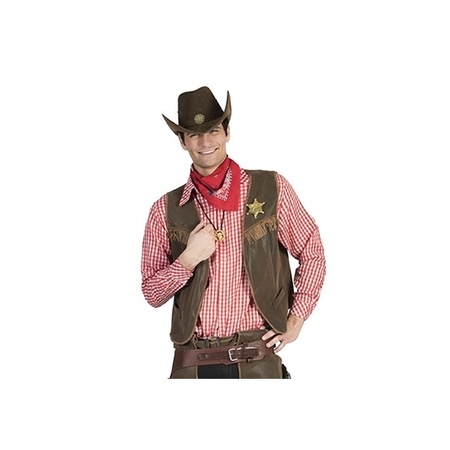 Cowboy kleding rood overhemd voor heren