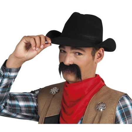 Cowboy moustache black