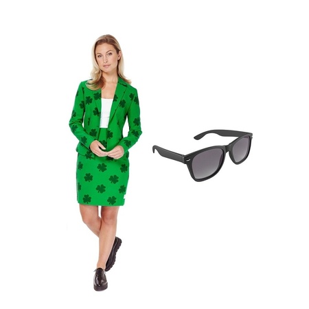 Ladies suit Clover print size 34 (XS) with free sunglasses