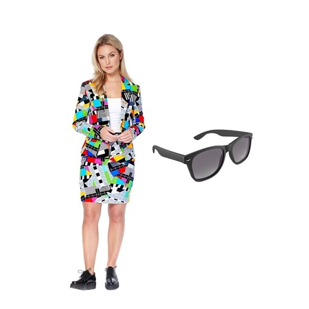 Ladies suit test image print size 40 (L) with free sunglasses
