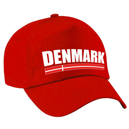 Denmark supporter pet  / cap Denemarken rood kinderen