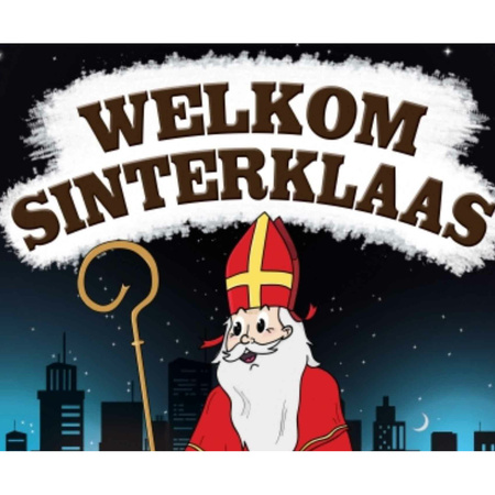 Sinterklaas versiering feestpakket inclusief 4x stuks vlaggenlijnen 5 meter en A1 deurposter