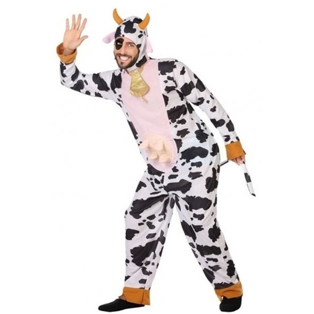 Dierenpak verkleed kostuum koe voor in de winkel.