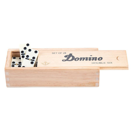 4x Dominoes holder with domino game in wooden box 56x stones