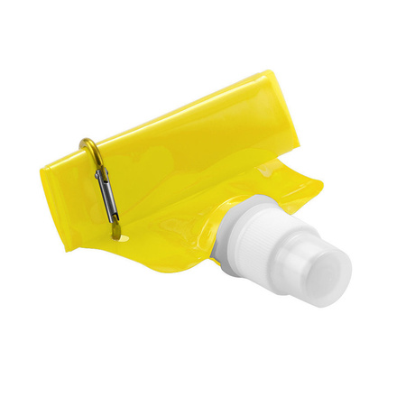 Water bag - yellow - refillable - foldable with hook - 400 ml