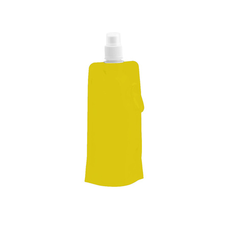 Water bag - yellow - refillable - foldable with hook - 400 ml