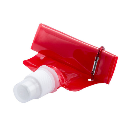 Water bag - red - refillable - foldable with hook - 400 ml