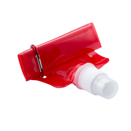 Water bag - red - refillable - foldable with hook - 400 ml