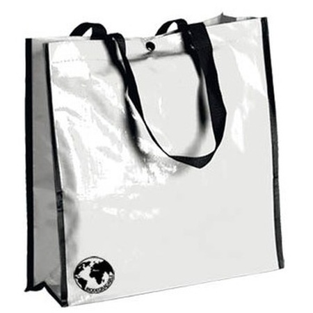 Eco boodschappen shopper tas wit 38 x 38 cm
