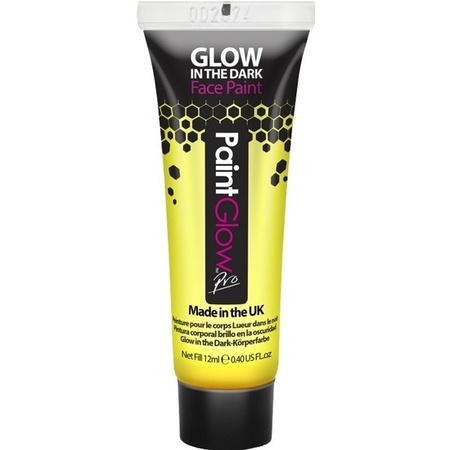 Face/Body paint - neon geel/glow in the dark - 10 ml - schmink/make-up - waterbasis