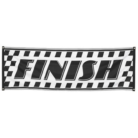 Finish/racing feest thema versiering pakket 4-delig geblokt zwart/wit