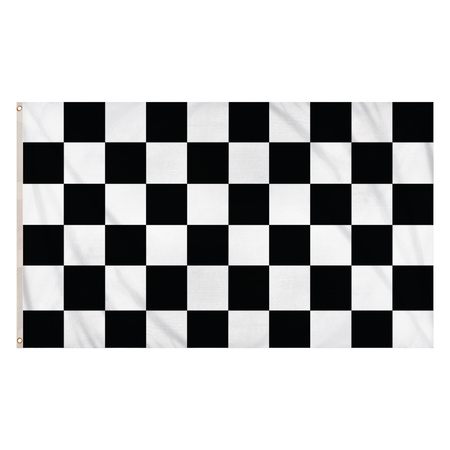 Finish/racing thema feestartikelen pakket 2-delig vlaggen geblokt zwart/wit