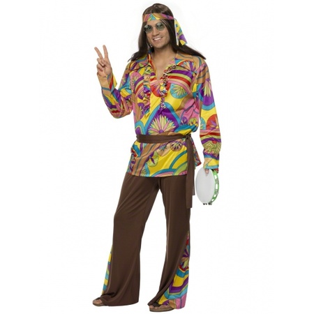 Verkleedkleding Gekleurd hippie pak voor heren