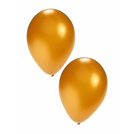 Grote zak met goudkleurige ballonnen