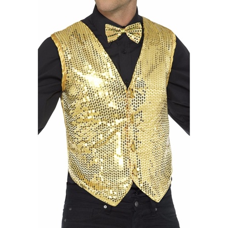 Sequin waistcoat gold for men