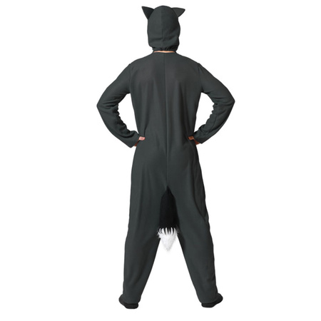 Grey wolf animal costume/onesie for adults