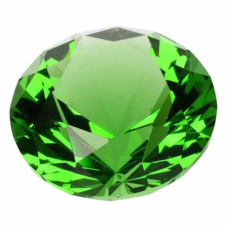 Groene nep diamant 4 cm van glas