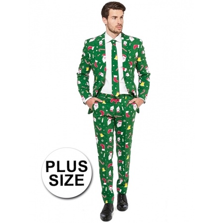 Christmas print mens suit size 54 (XXL) with free sunglasses