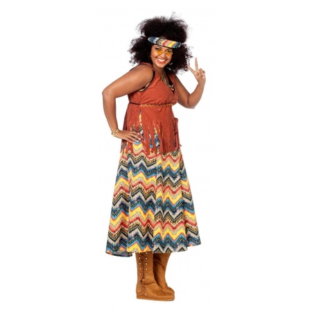 Hippie outfit voor vollere dames