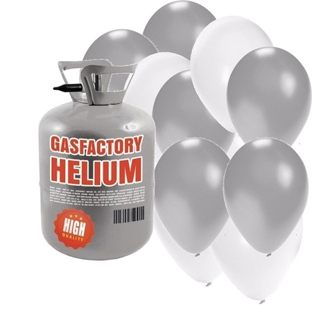 Helium tank met bruiloft 50 ballonnen