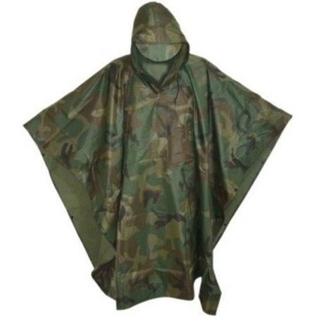 Herbruikbare camouflage regenponcho's voor volwassenen one size
