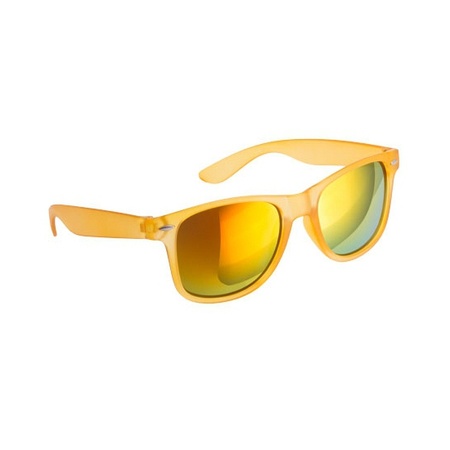 Trendy sunglasses yellow with mirror glasses