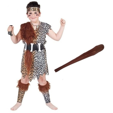 Caveman costume size L with club for kids