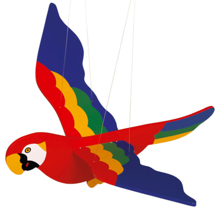 Houten papegaai decoratie 56 cm