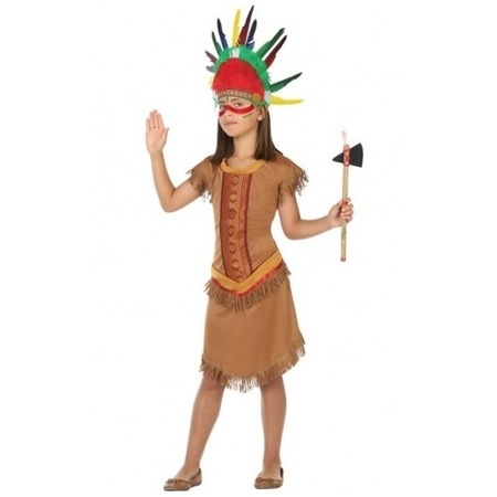 werper Voorbijgaand Vlek Indiaan/Indianen jurk/jurkje verkleed kostuum voor meisjes in de  Carnavalskostuum winkel.
