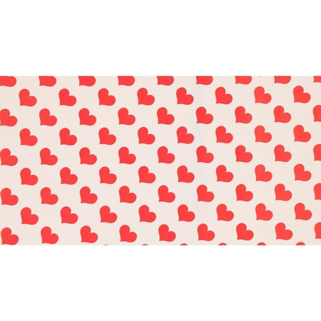 4x Rolls kraft wrapping paper red hearts pack - matte gold 200 x 70/50 cm