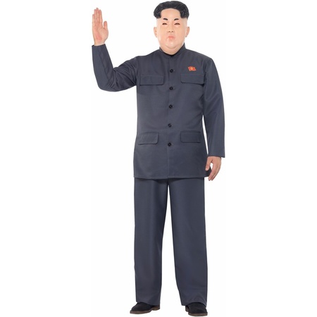 Kim Jong Un kostuum voor heren met opblaas raket