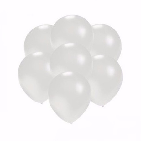 Metallic witte feestballonnen 25 stuks klein