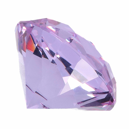 Lavendel paars/blauwe nep diamant 5 cm van glas