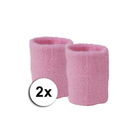 Pink sweat wristbands 2 pieces