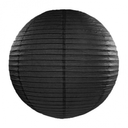 Feest/tuin versiering 6x stuks luxe bol-vorm lampionnen zwart en ivoor dia 35 cm