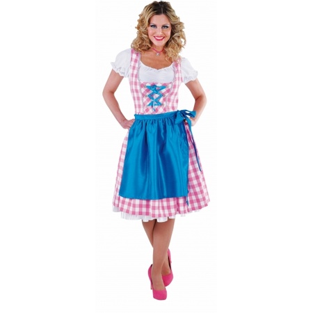 Verkleedkleding Tiroler jurk roze dames