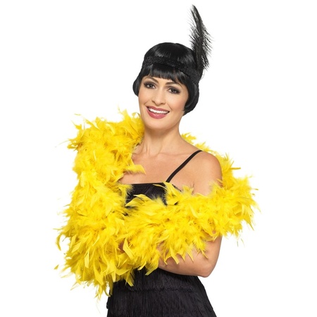 Yellow feather boa 180 cm and 80 gr