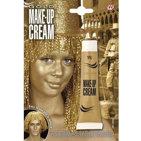 Verkleed Make-up tube goud 28 gram