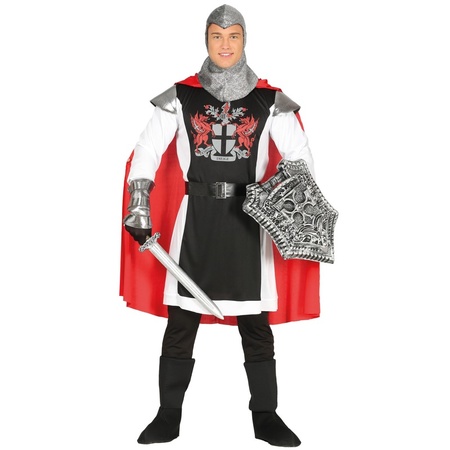 Medieval knight with cape costume for men