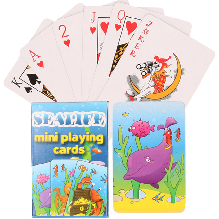 Mini Sealife theme playing cards 6 x 4 cm made of carton