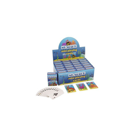 Mini zeedieren thema speelkaarten 6 x 4 cm in doosje